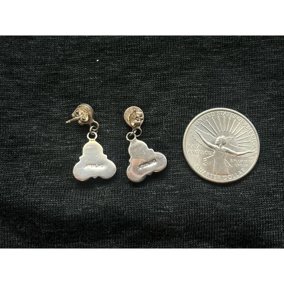 Vintage Sterling Silver and Turquoise Earrings - Picture 3 of 3